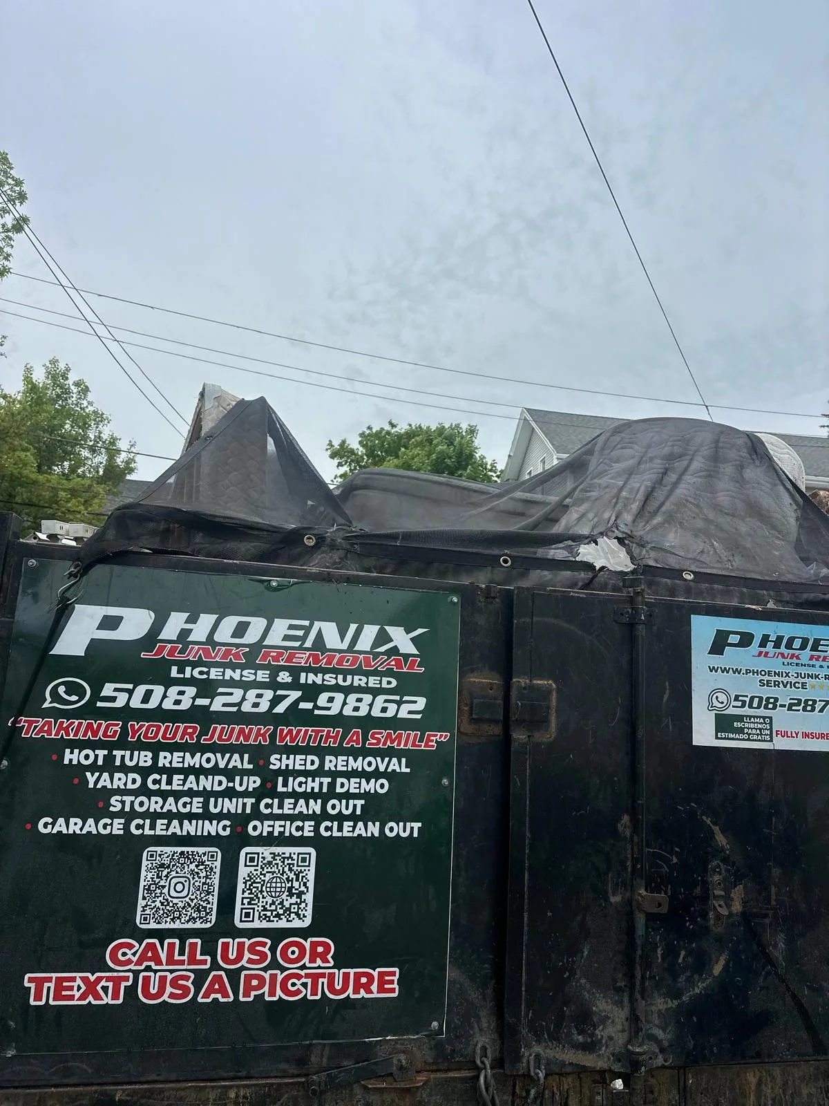 phoenix junk removal loaded dump trailer 5